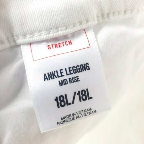 EXPRESS Mid Rise Stretch Ankle Leggings White Size 18L - Picture 8 of 9